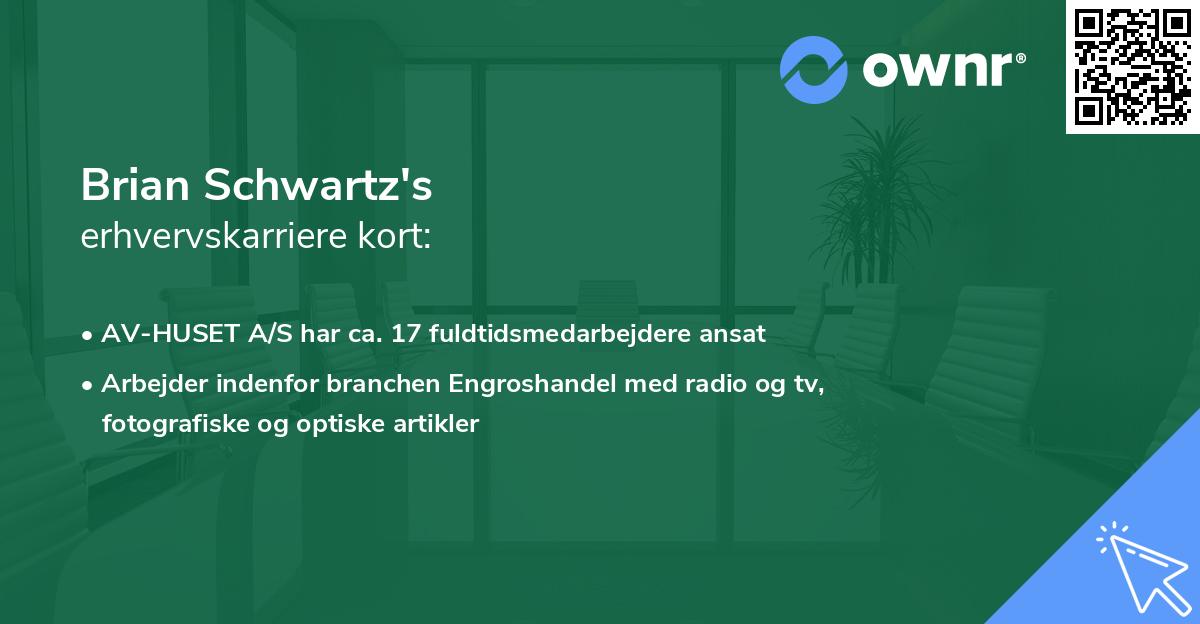 Brian Schwartz's erhvervskarriere kort