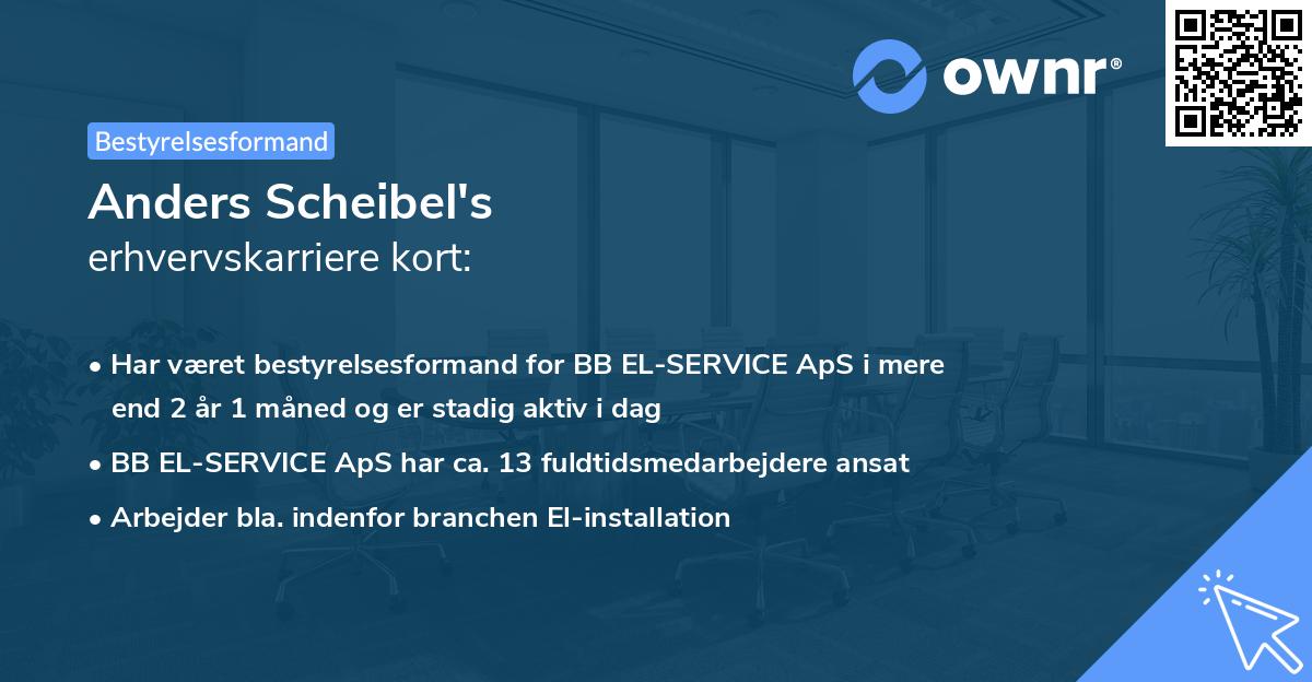 Anders Scheibel's erhvervskarriere kort