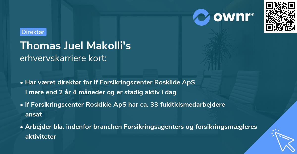 Thomas Juel Makolli's erhvervskarriere kort