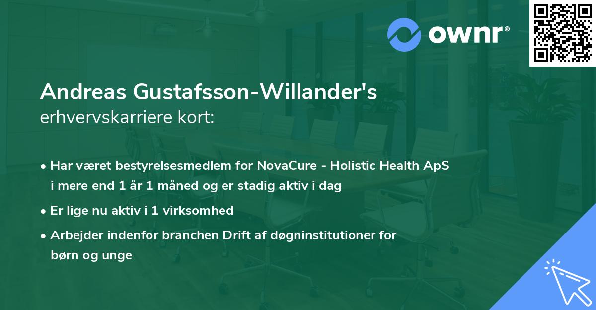 Andreas Gustafsson-Willander's erhvervskarriere kort