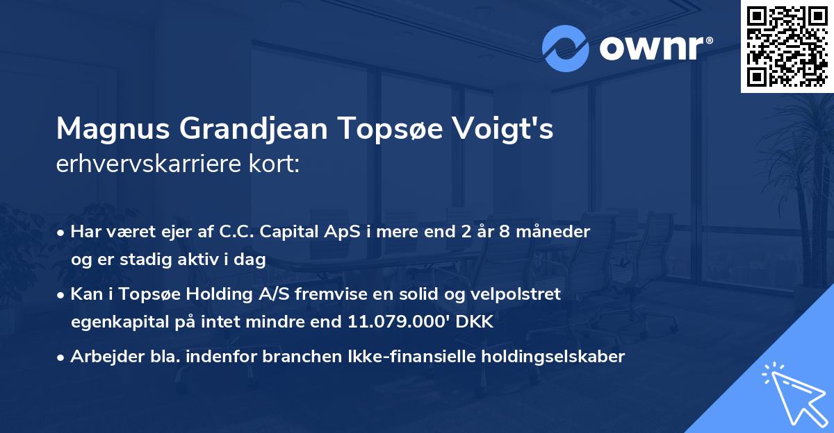 Magnus Grandjean Topsøe Voigt's erhvervskarriere kort