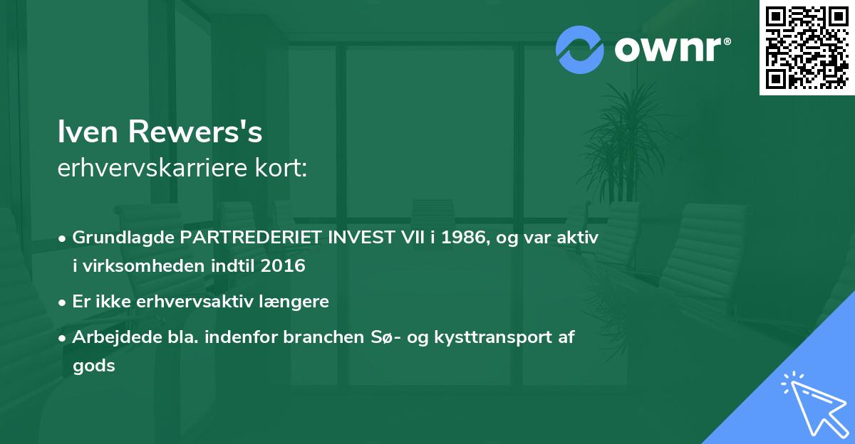 Iven Rewers's erhvervskarriere kort