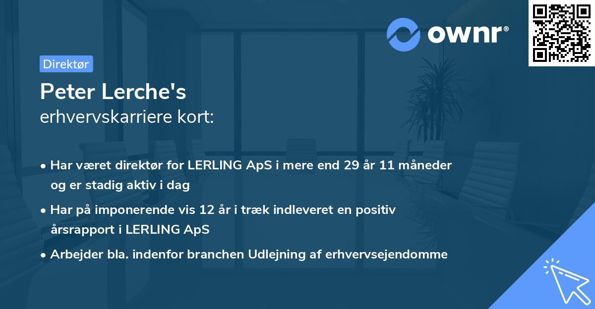 Peter Lerche's erhvervskarriere kort