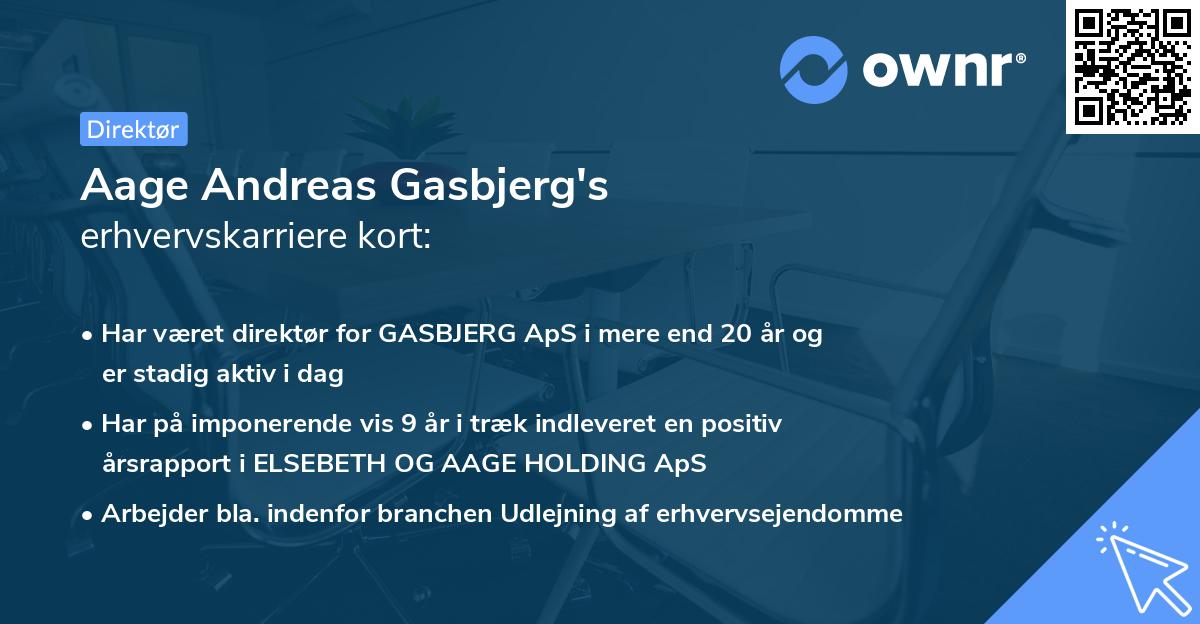 Aage Andreas Gasbjerg's erhvervskarriere kort