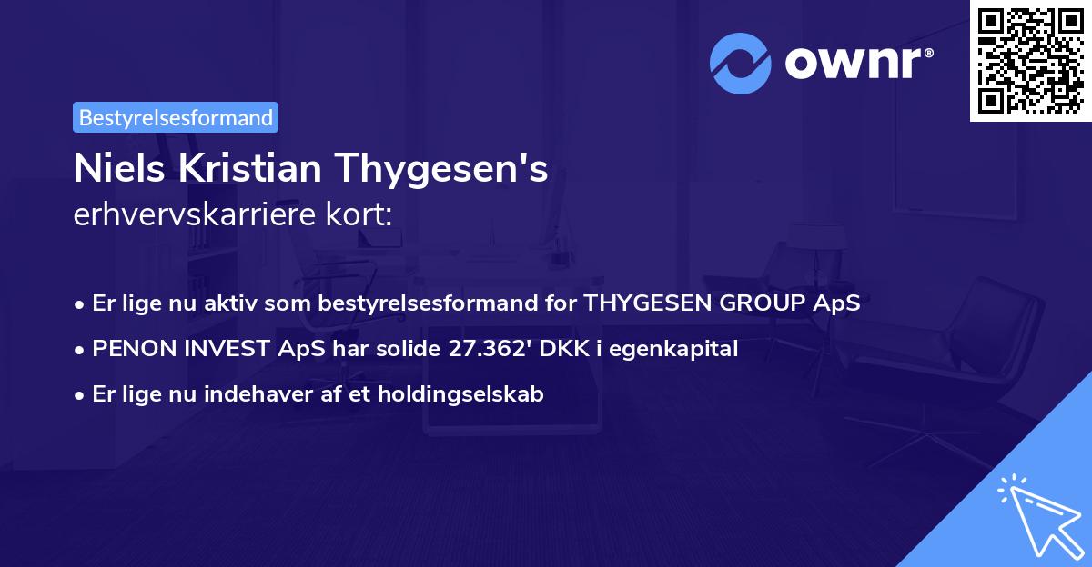 Niels Kristian Thygesen's erhvervskarriere kort