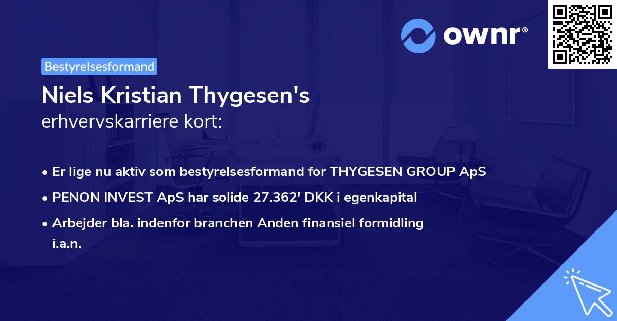 Niels Kristian Thygesen's erhvervskarriere kort