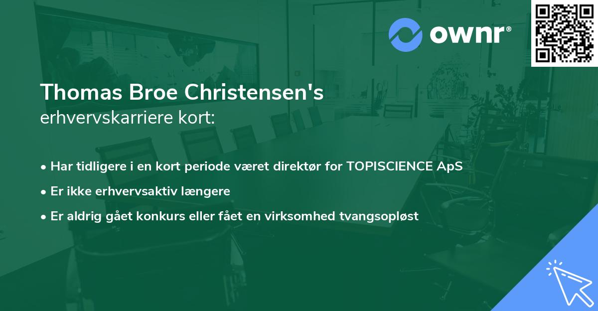 Thomas Broe Christensen's erhvervskarriere kort