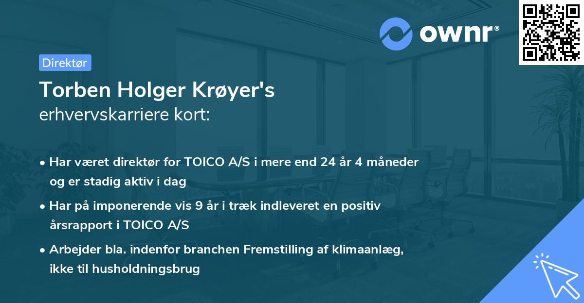 Torben Holger Krøyer's erhvervskarriere kort