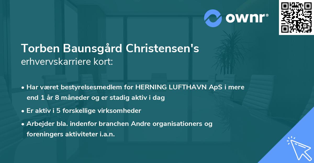 Torben Baunsgård Christensen's erhvervskarriere kort