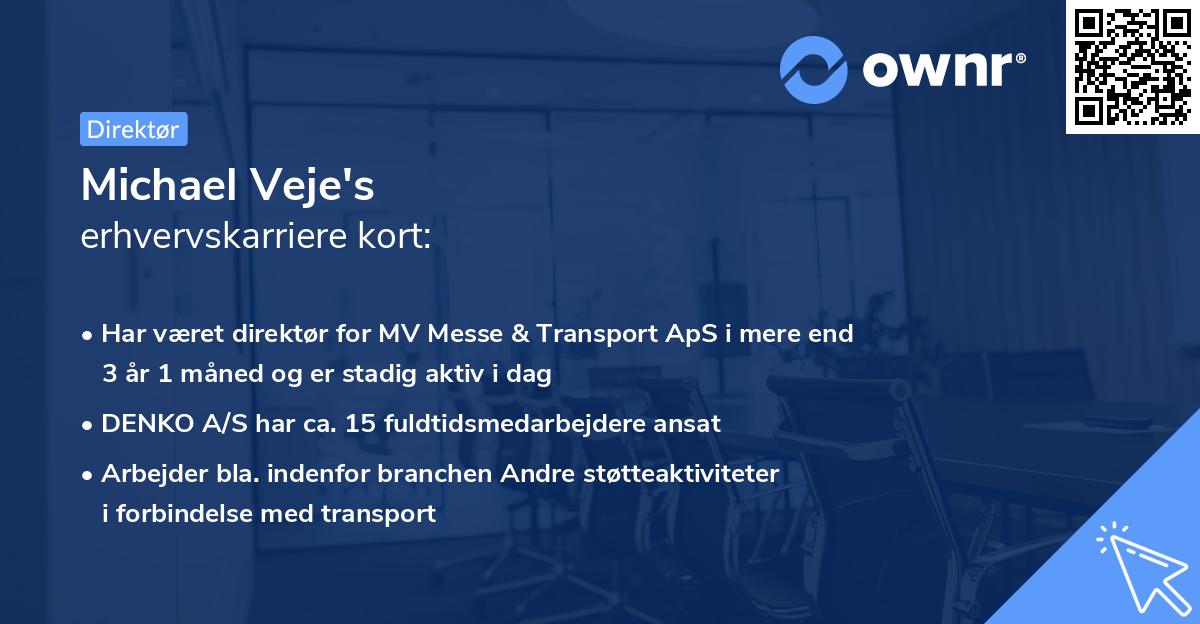 Michael Veje's erhvervskarriere kort