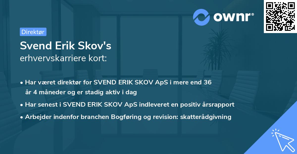 Svend Erik Skov's erhvervskarriere kort