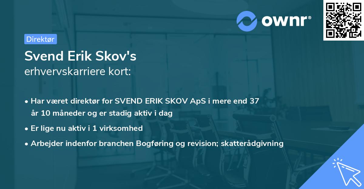 Svend Erik Skov's erhvervskarriere kort