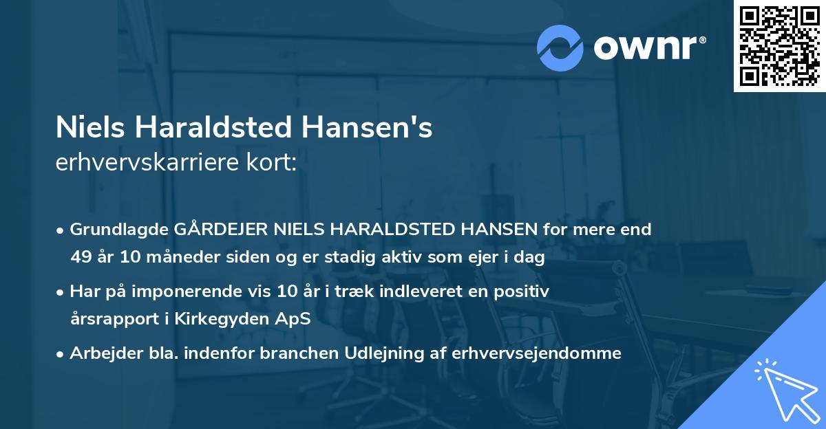 Niels Haraldsted Hansen's erhvervskarriere kort