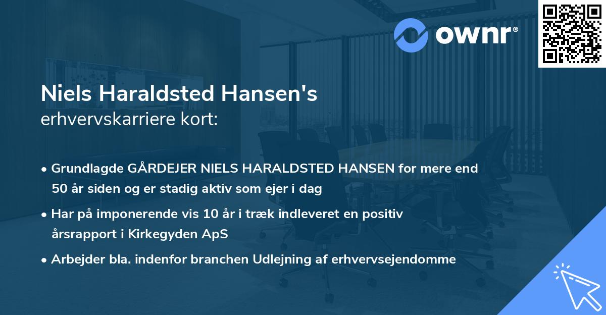 Niels Haraldsted Hansen's erhvervskarriere kort