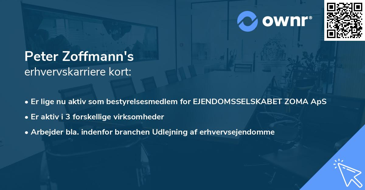 Peter Zoffmann's erhvervskarriere kort