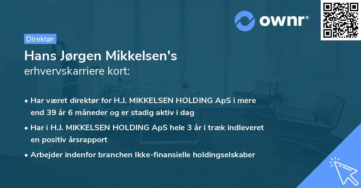 Hans Jørgen Mikkelsen's erhvervskarriere kort