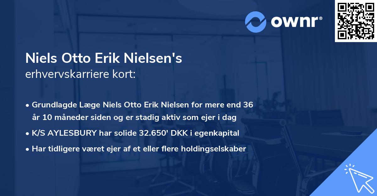 Niels Otto Erik Nielsen's erhvervskarriere kort