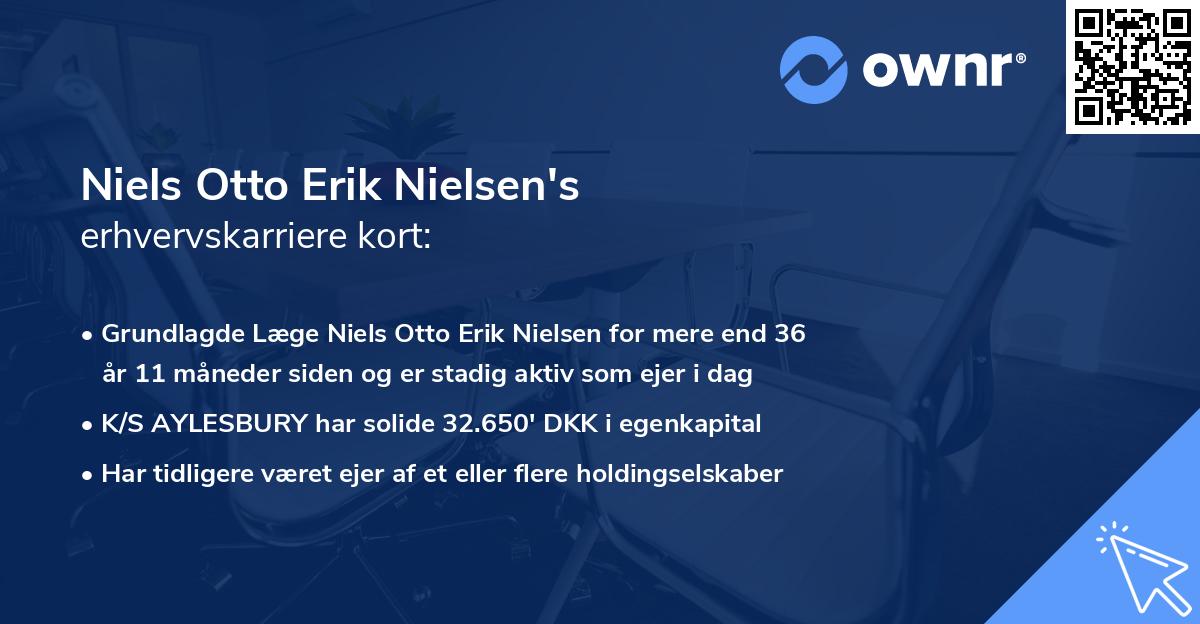 Niels Otto Erik Nielsen's erhvervskarriere kort