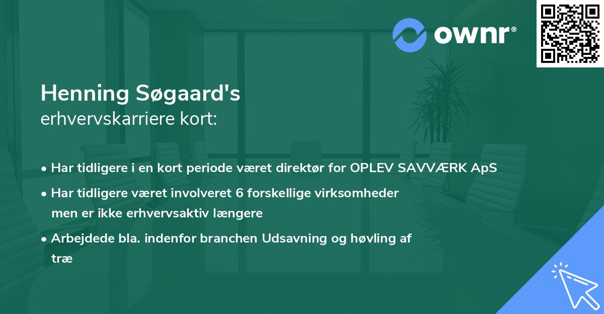 Henning Søgaard's erhvervskarriere kort