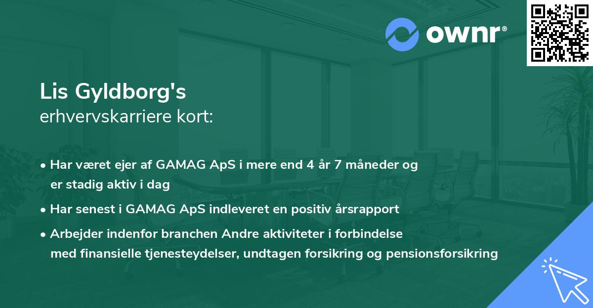 Lis Gyldborg's erhvervskarriere kort