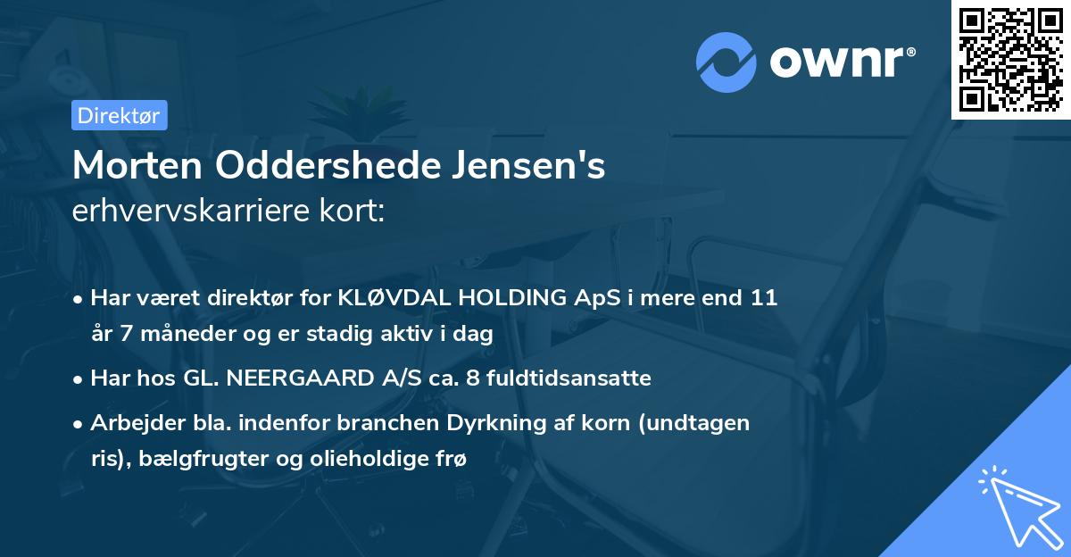 Morten Oddershede Jensen's erhvervskarriere kort