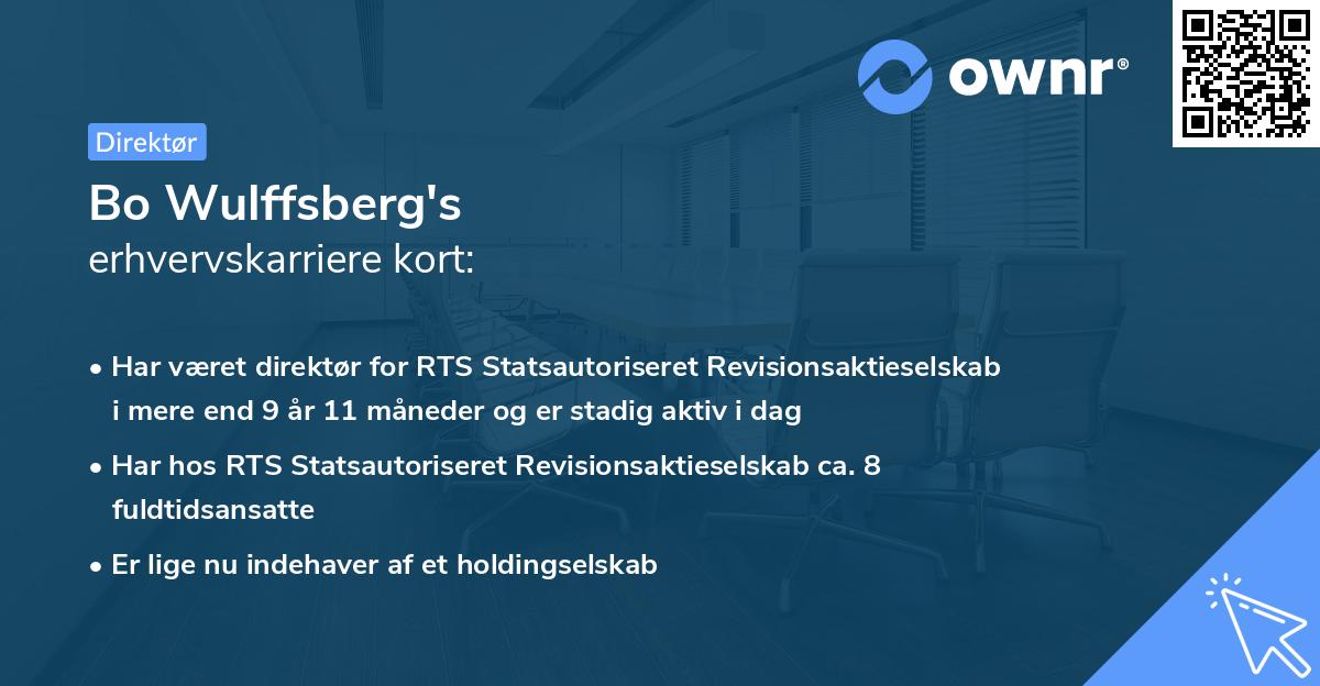 Bo Wulffsberg's erhvervskarriere kort