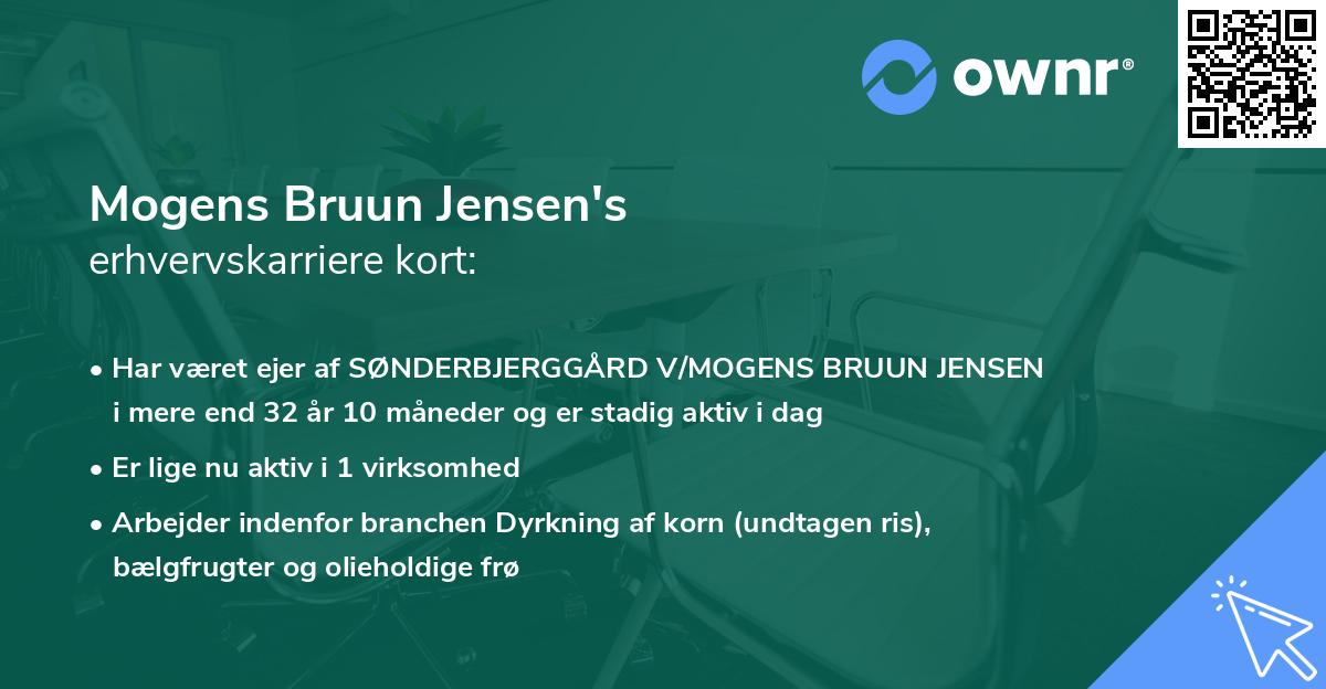 Mogens Bruun Jensen's erhvervskarriere kort