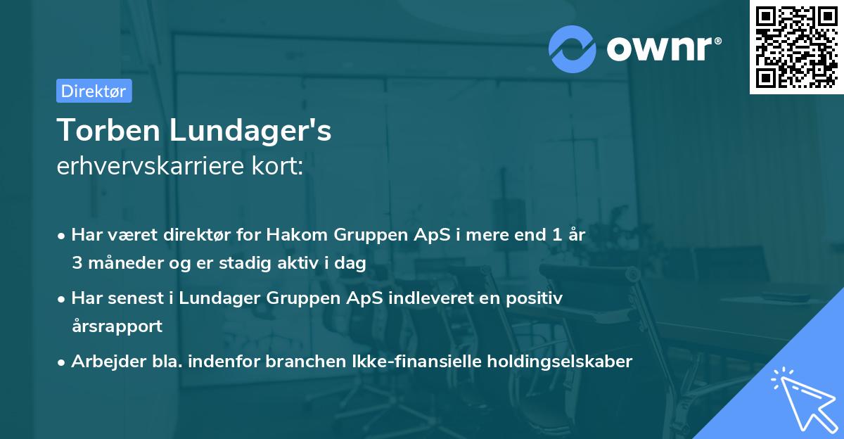 Torben Lundager's erhvervskarriere kort
