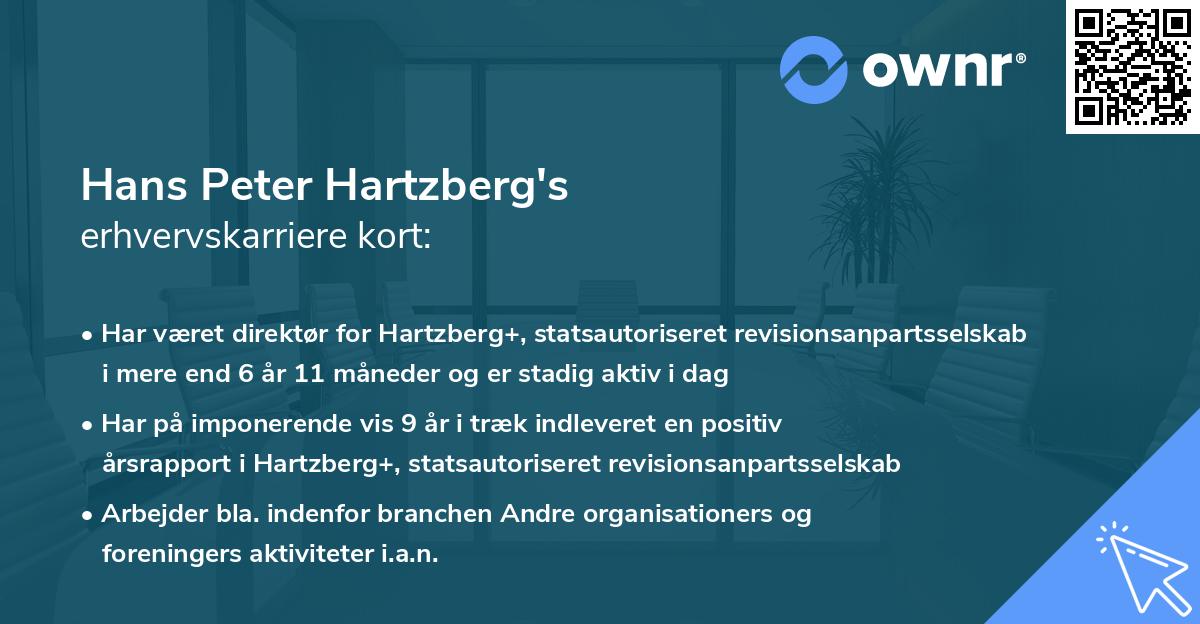 Hans Peter Hartzberg's erhvervskarriere kort