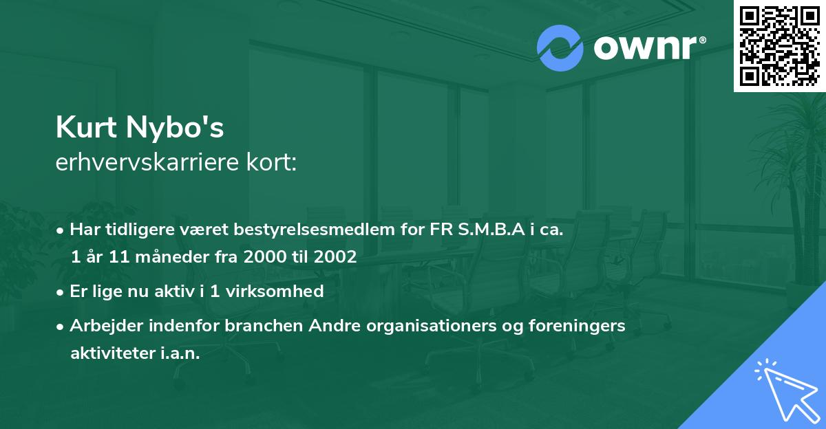 Kurt Nybo's erhvervskarriere kort