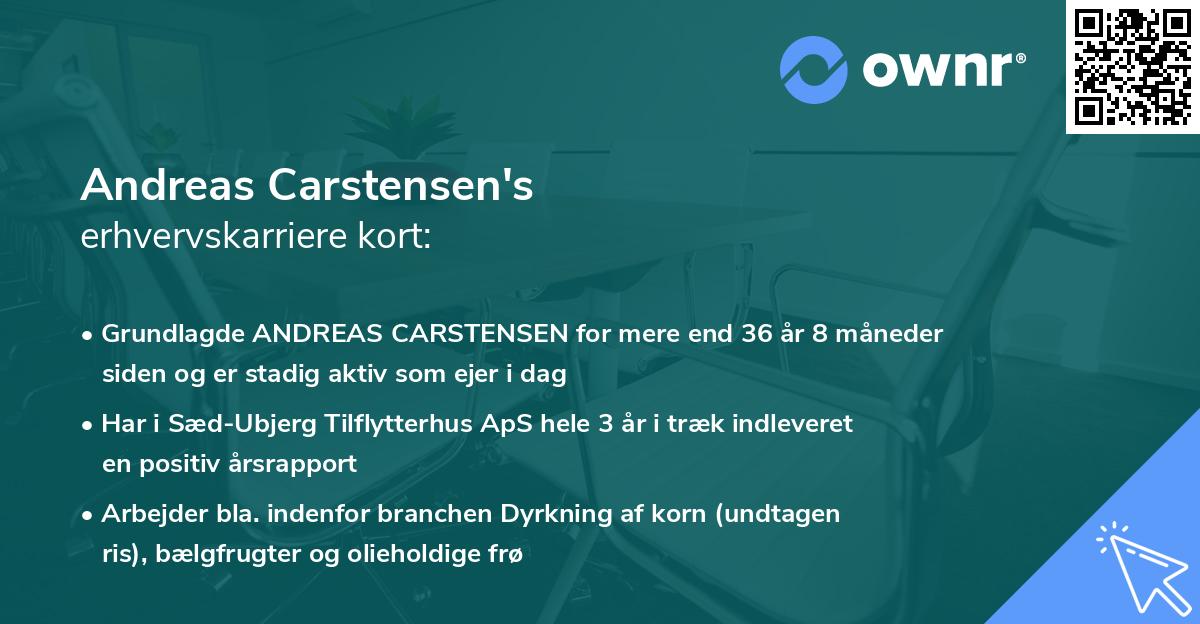 Andreas Carstensen's erhvervskarriere kort