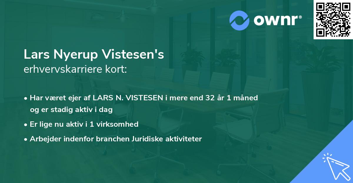 Lars Nyerup Vistesen's erhvervskarriere kort