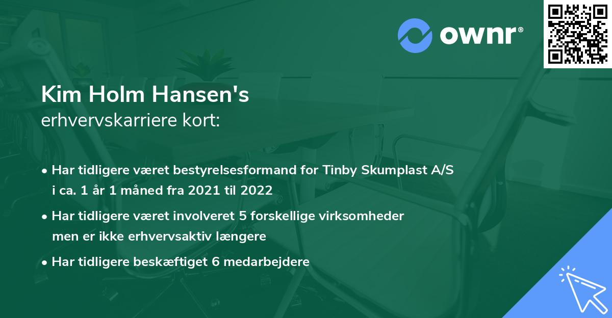 Kim Holm Hansen's erhvervskarriere kort