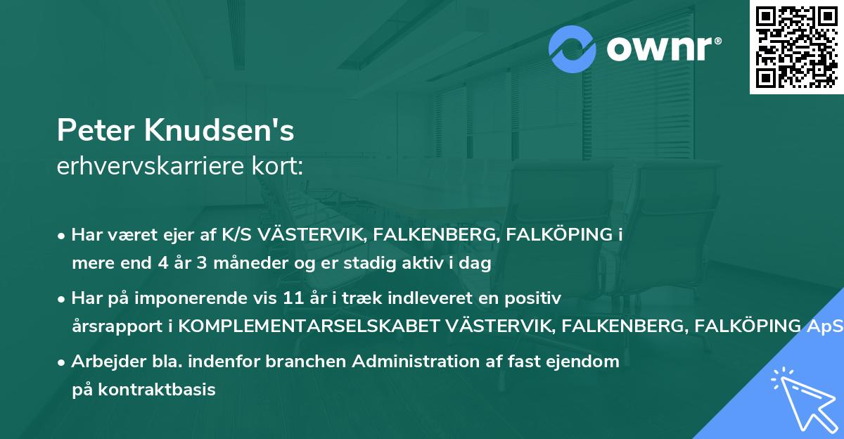 Peter Knudsen's erhvervskarriere kort