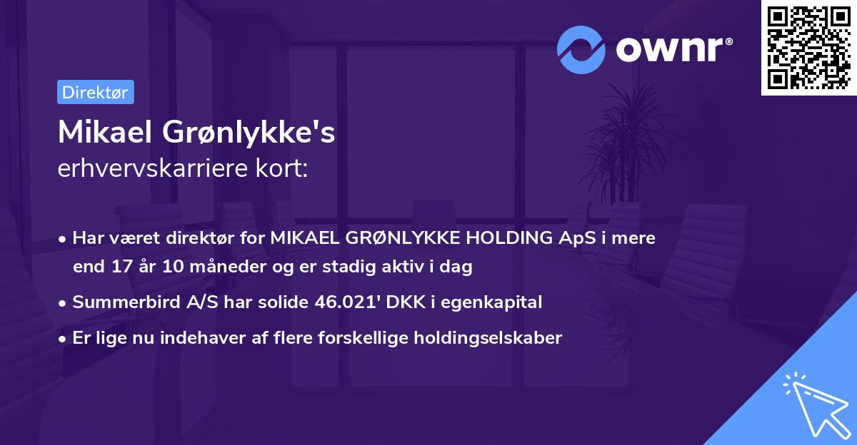 Mikael Grønlykke's erhvervskarriere kort