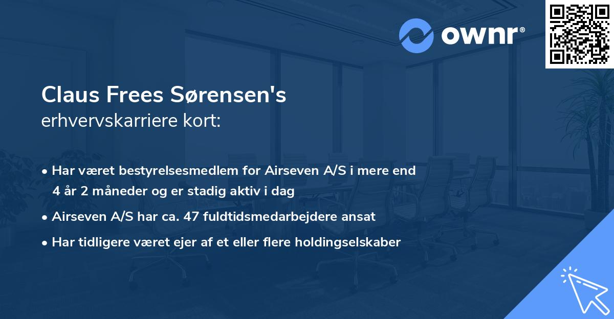 Claus Frees Sørensen's erhvervskarriere kort