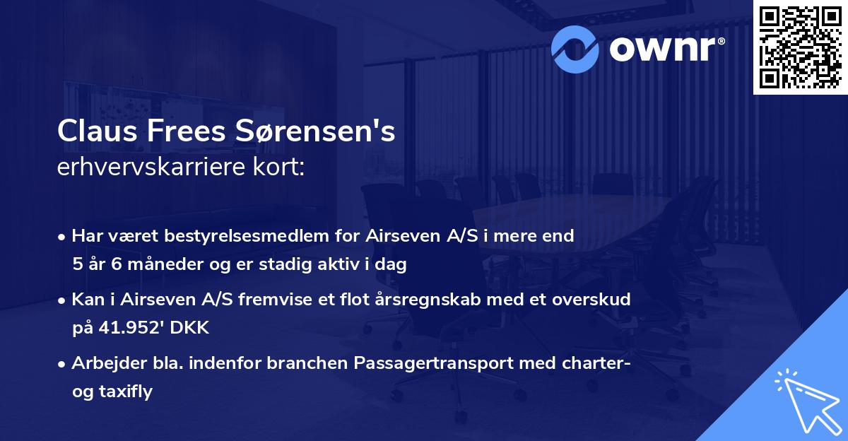 Claus Frees Sørensen's erhvervskarriere kort