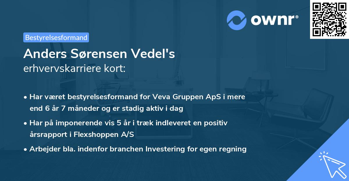 Anders Sørensen Vedel's erhvervskarriere kort