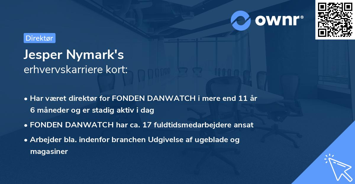 Jesper Nymark's erhvervskarriere kort