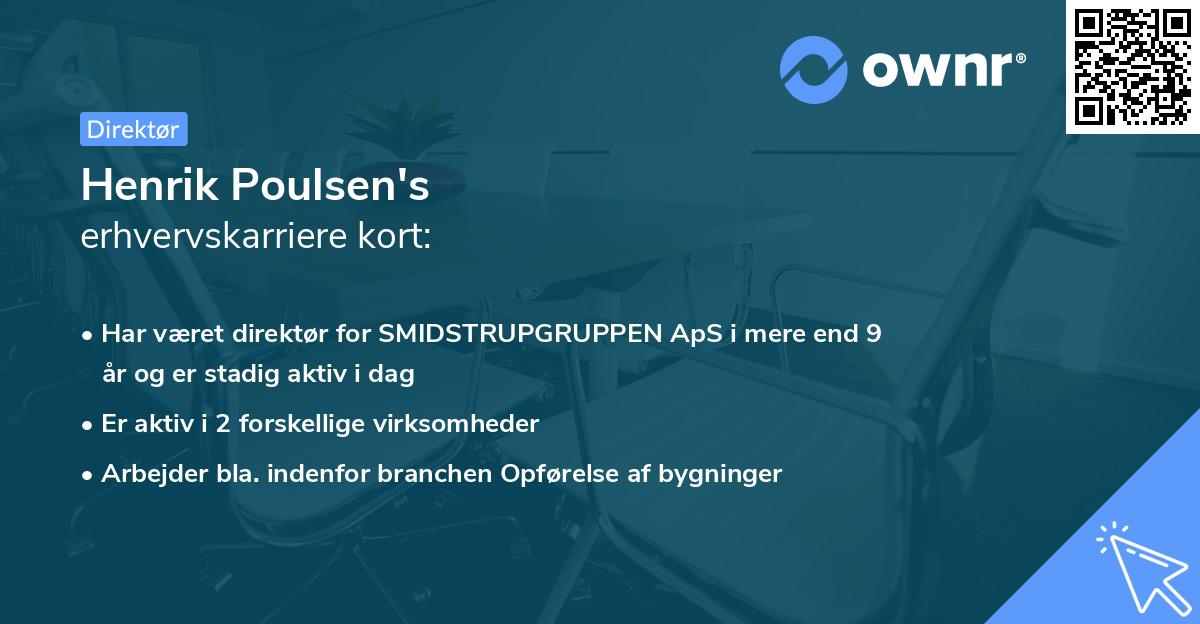 Henrik Poulsen's erhvervskarriere kort
