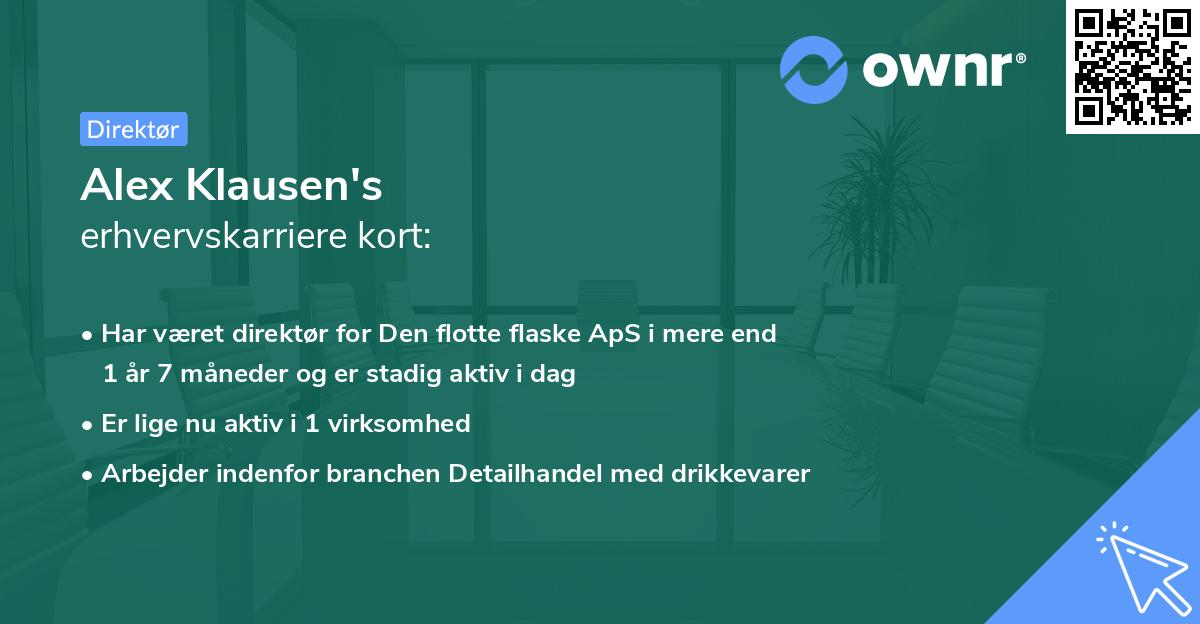 Alex Klausen's erhvervskarriere kort