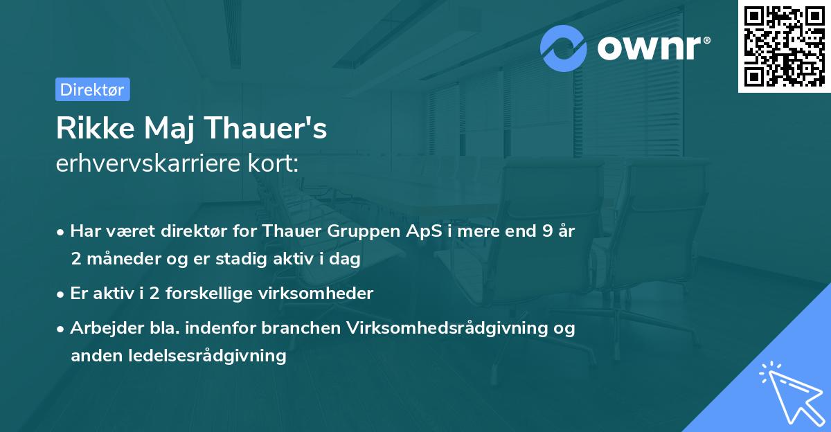 Rikke Maj Thauer's erhvervskarriere kort