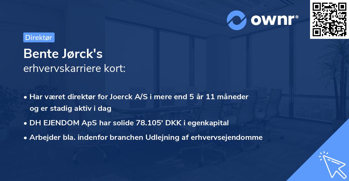 Bente Jørck's erhvervskarriere kort