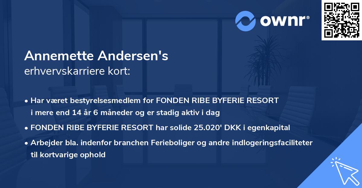 Annemette Andersen's erhvervskarriere kort