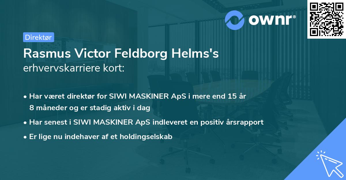 Rasmus Victor Feldborg Helms's erhvervskarriere kort