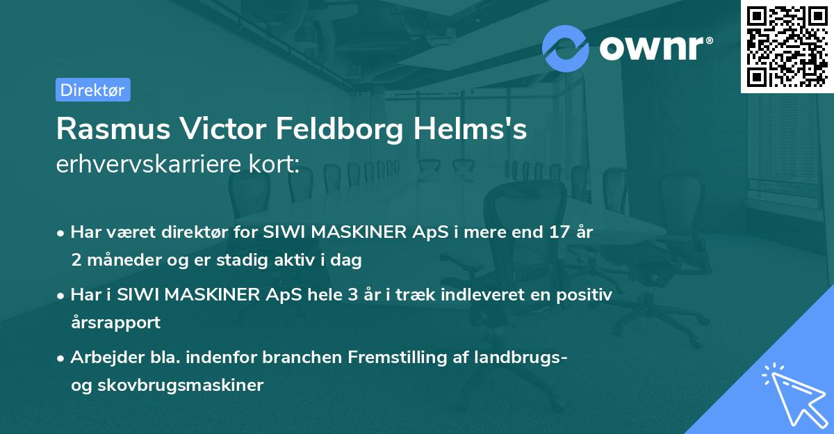 Rasmus Victor Feldborg Helms's erhvervskarriere kort