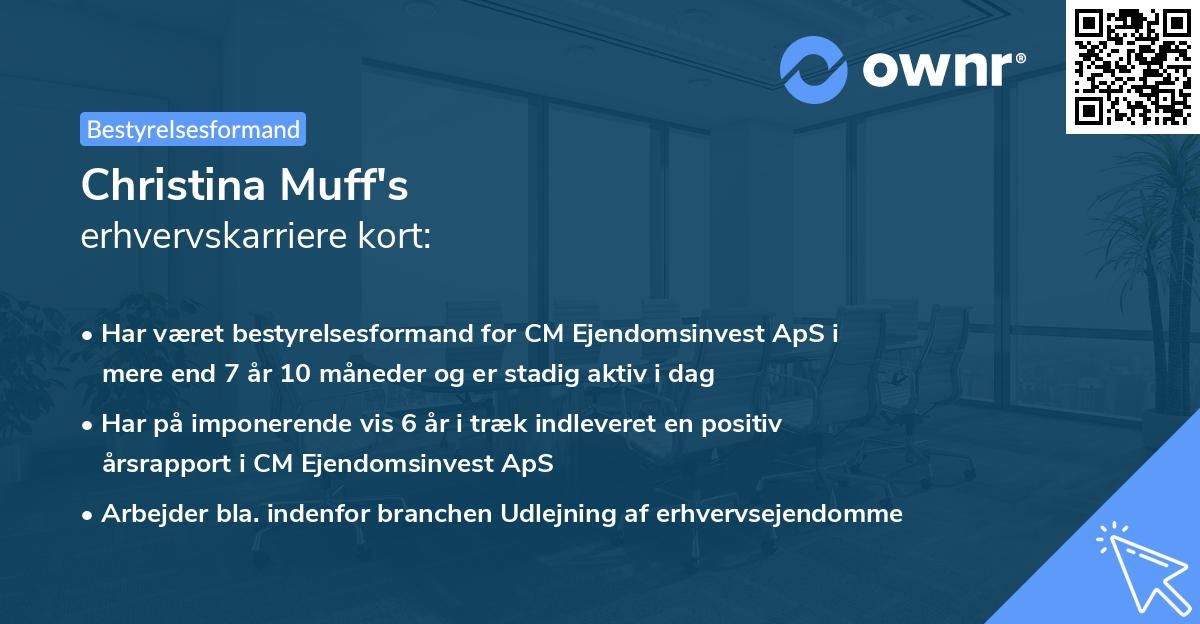 Christina Muff's erhvervskarriere kort