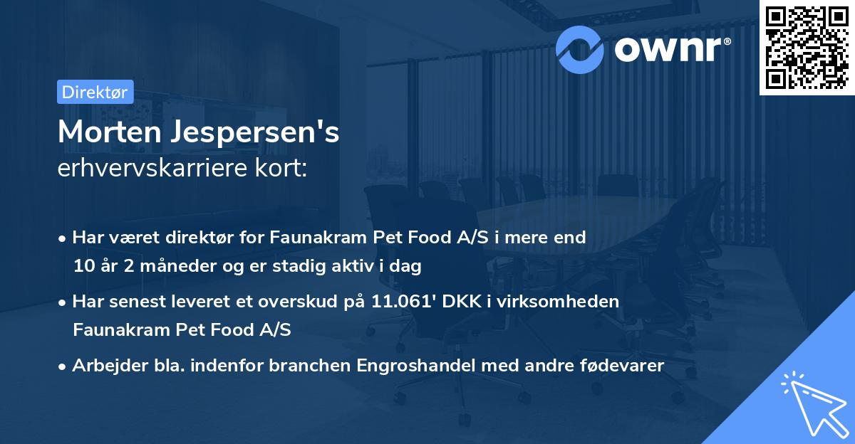 Morten Jespersen's erhvervskarriere kort