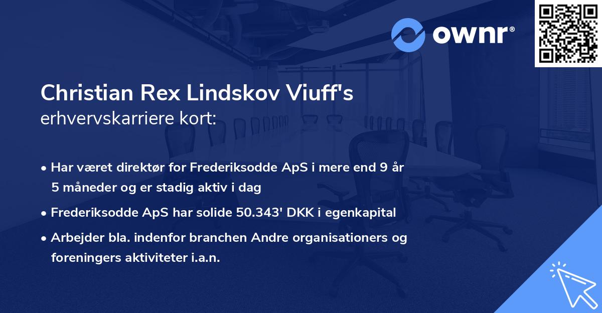Christian Rex Lindskov Viuff's erhvervskarriere kort