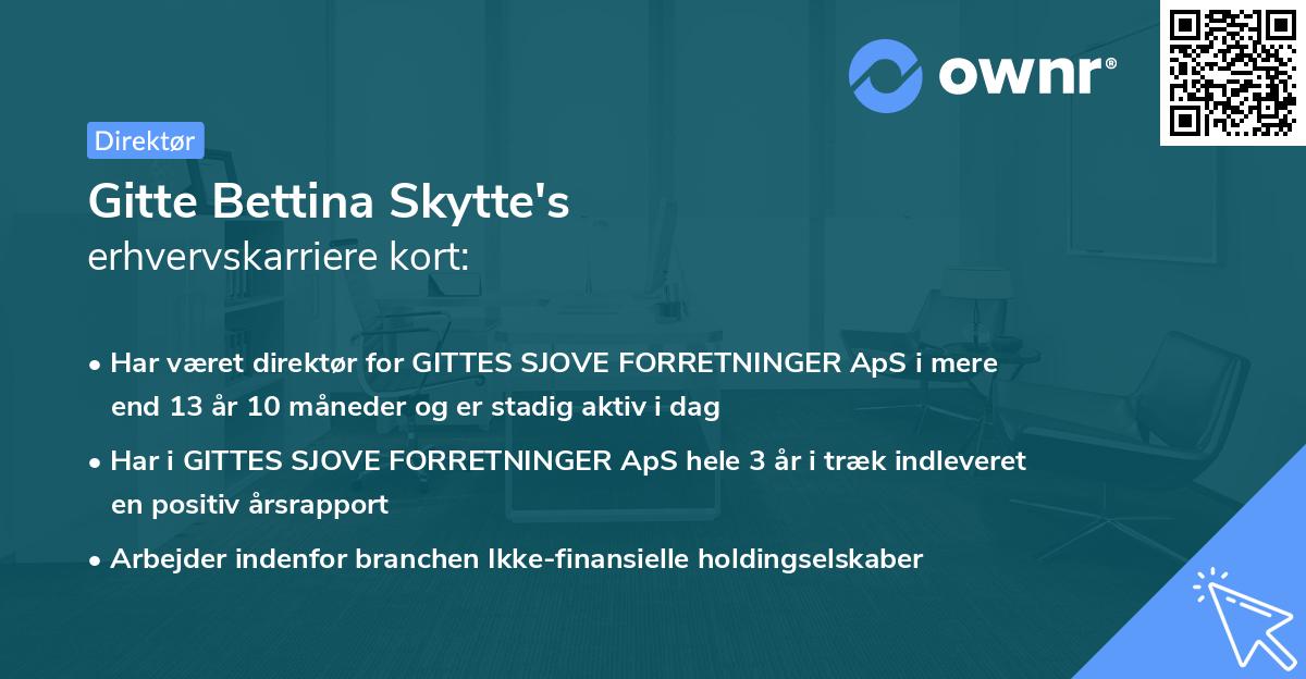 Gitte Bettina Skytte's erhvervskarriere kort